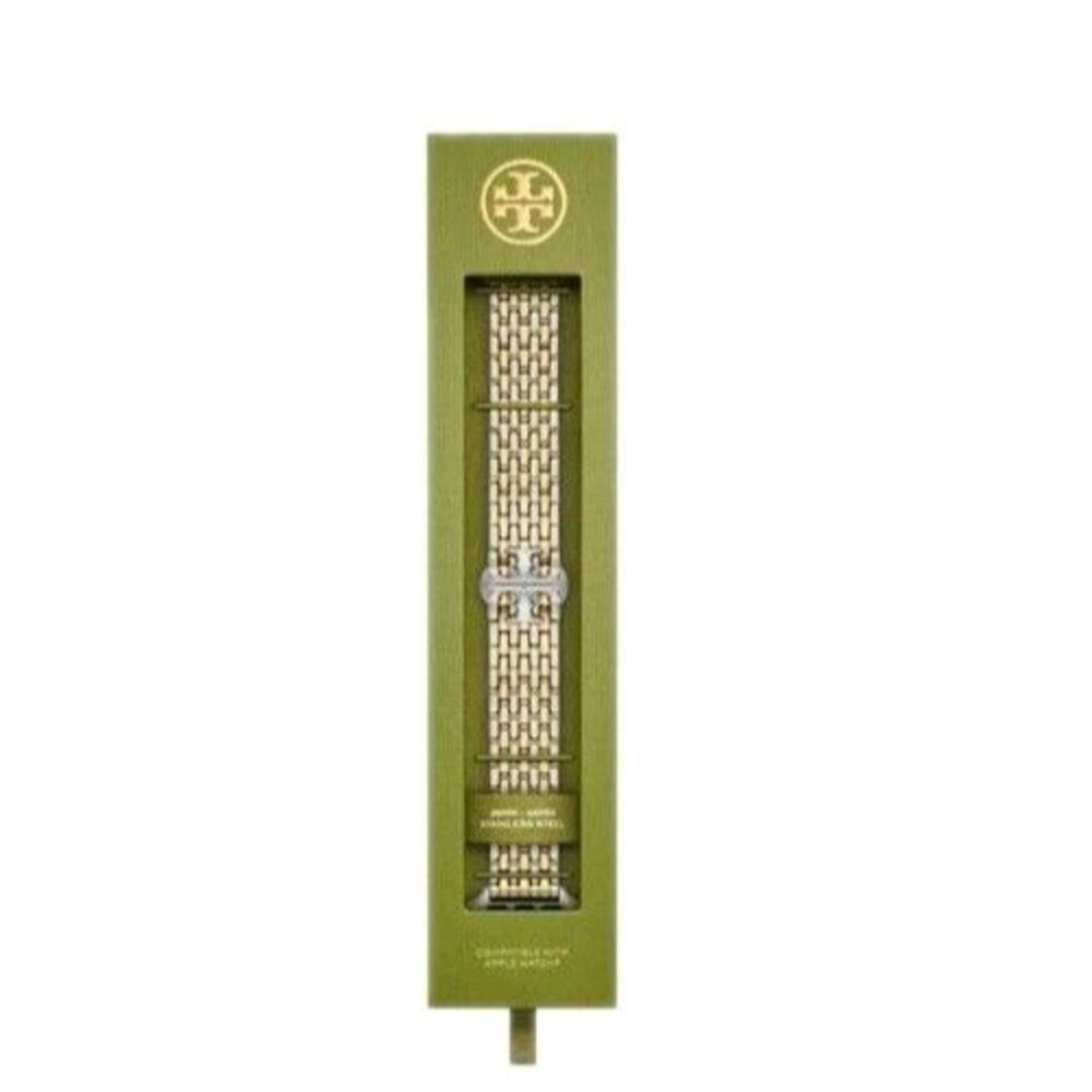 Tory Burch Apple Watch Band Two-Tone Steel Bracelet 38-46mm New - Picture 2 of 11